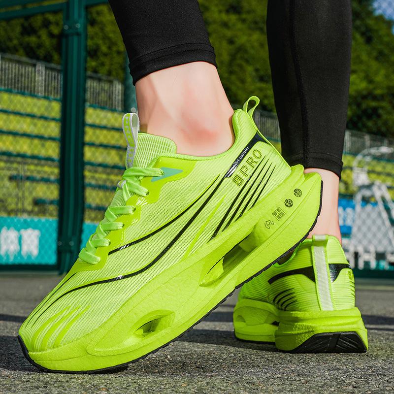 Lightweight soft sole shock absorption rebound real explosion carbon plate breathable thin mesh running shoes outdoor racing sports men's shoes