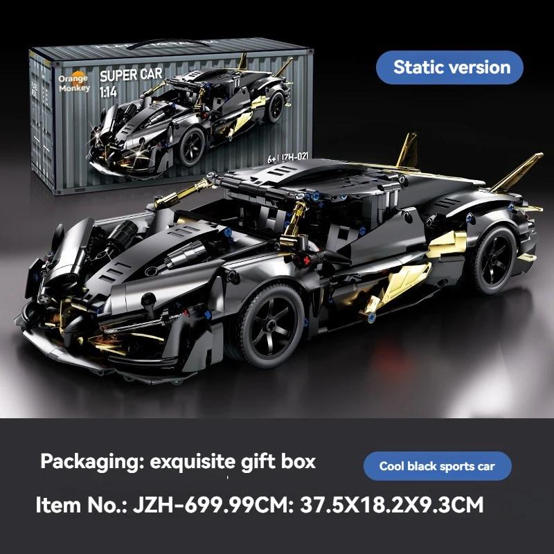 

Non-Toxic 1000Pcs Technical Black Apollo Racing Car Hypercar Model Building Blocks Diy Sportscar Vehicle Bricks Toys Adults Kids Gifts