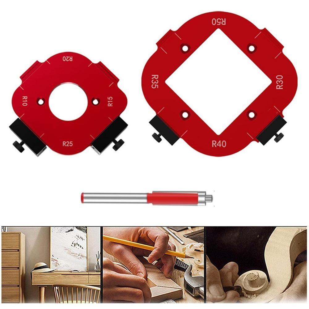 3pcs Removable Clip Router Corner Template 4-in-1 Design Arc Cutting Guide  For Trim Router