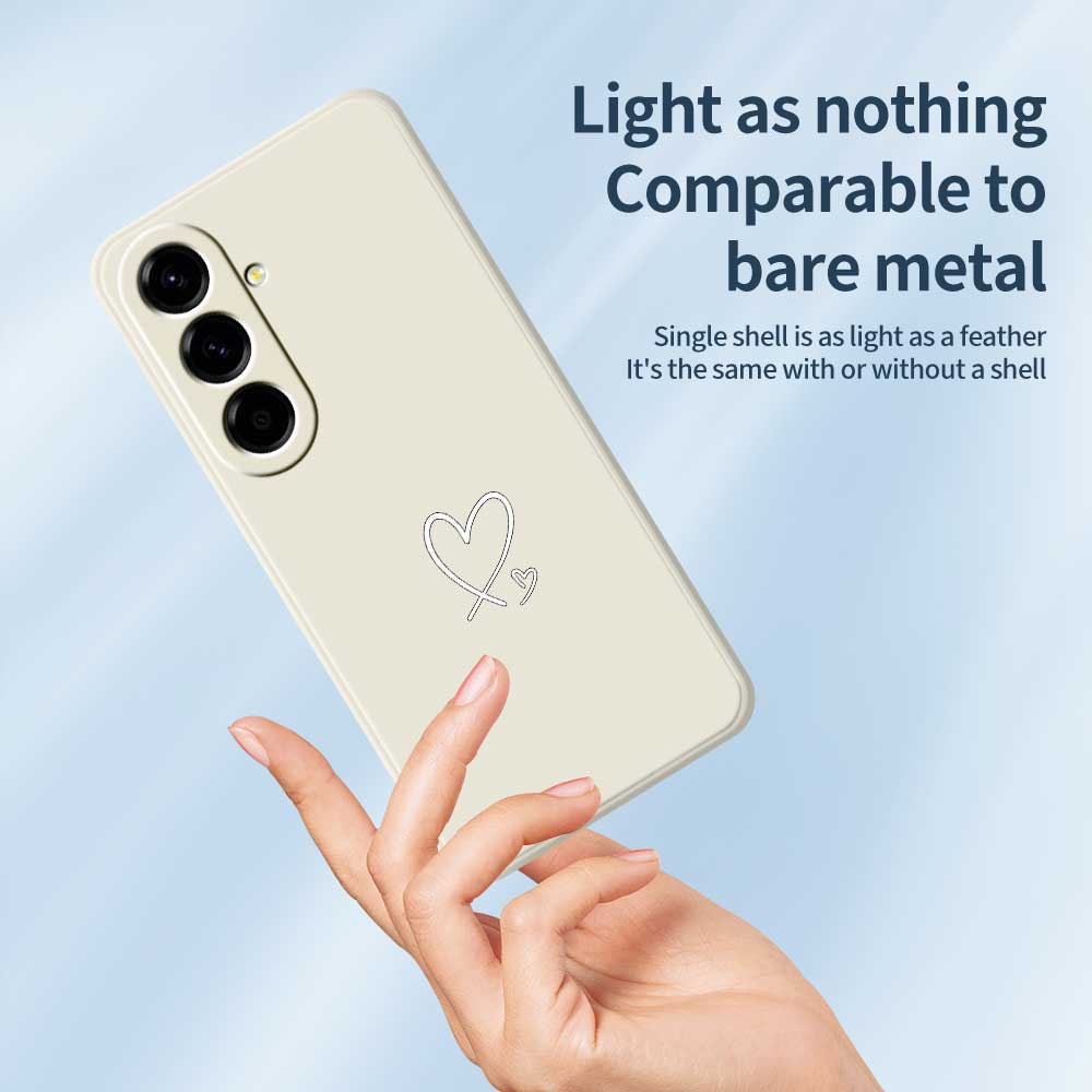 For Samsung Galaxy A56 5G Case White Love Pattern Printing Straight Edge TPU Phone Back Cover