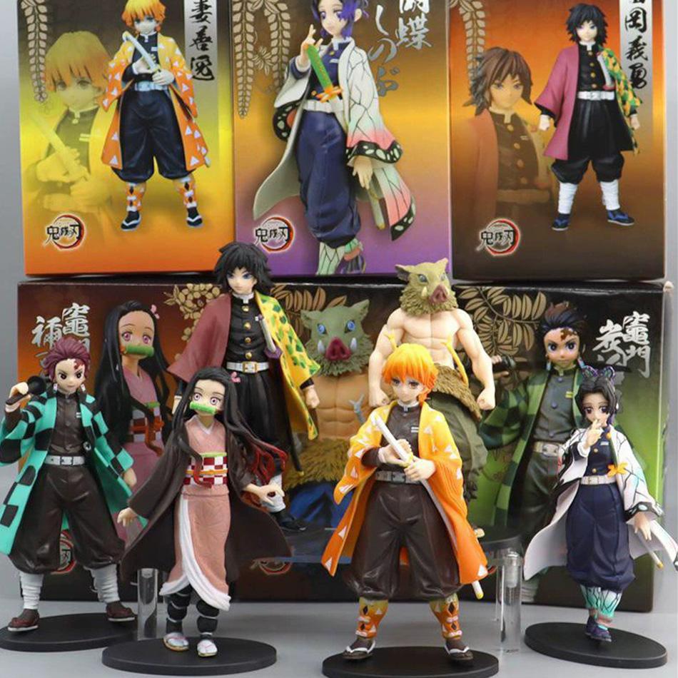 Anime Demon Slayer Kimetsu No Yaiba Kamado Tanjirou  Agatsuma Zenitsu Nezuko Warrior PVC Figure Action Model Toys Holiday Gifts