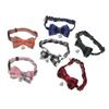 Adjustable Kitten Collars Cat Bow Tie Collars for Cats Polyester Assorted Color Comfortable 6Pcs