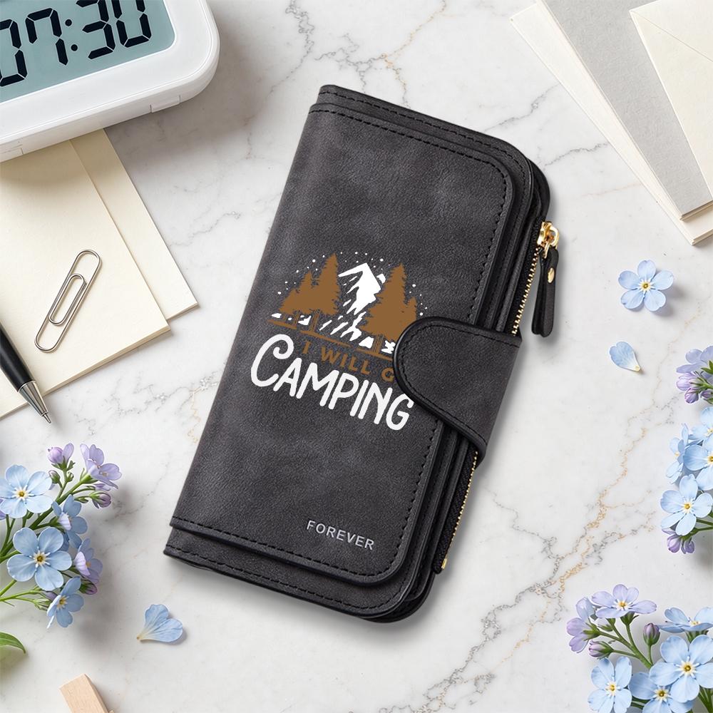 Camping Pattern Multi Slot Casual Portable Long Wallet 