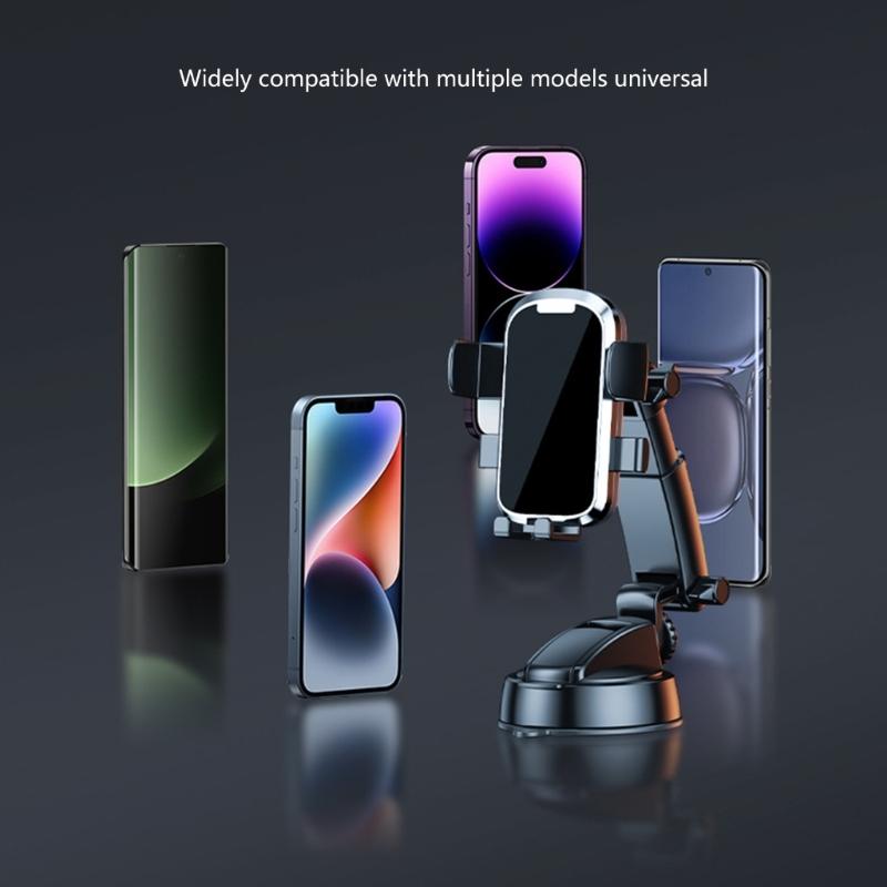 Phone Mount for Car Stable and Flexible Suction Cup Dashboard Windshield Cellphone Holder Navigations Stand