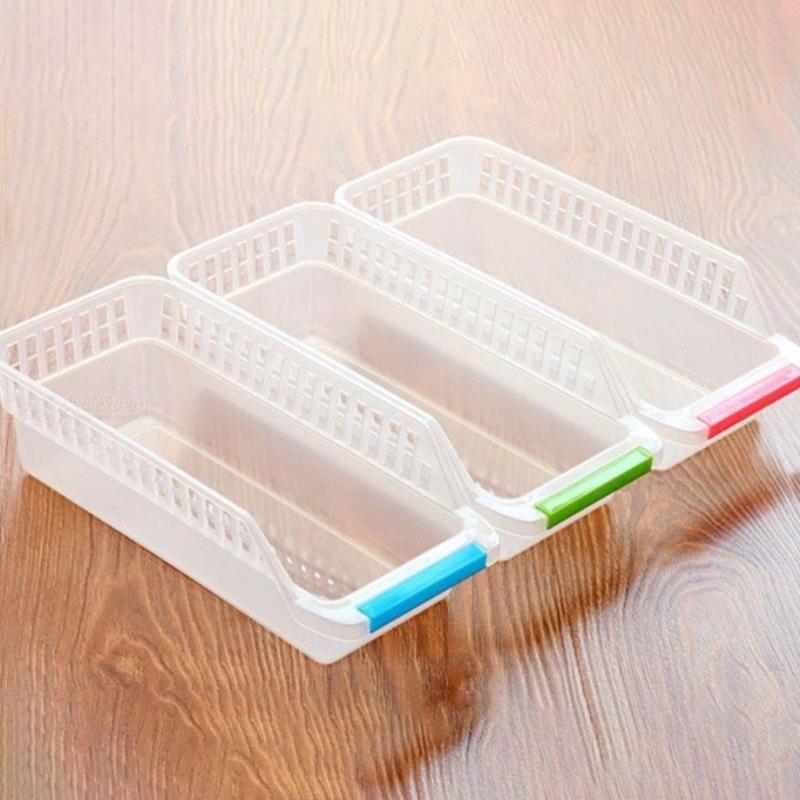 

New 3pcs Space Saver Organizer Trays Bins Kitchen Fridge Pantry Cabinet Storage Box Fridge