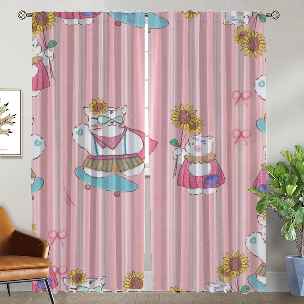 

Кухонные шторы для камеры, плюшевый мишка, затемняющие шторы для комнаты, 2-панельные шторы, перегородка для Хэллоуина, украшение для гостиной W50xH70cmx2pcs-CL