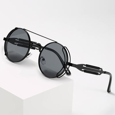 Old Metal Steampunk Flip Sunglasses Flip Men And Women Fashion Round Frames