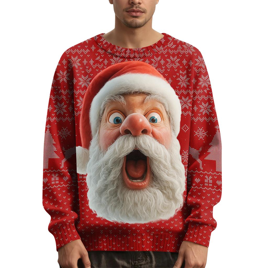 Pánský vánoční svetr s potiskem na límci