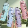 1PC Just A Girl Who Loves Coffee Quote 750ml Color Plastic Sports Water Bottle Leakproof Flip Straw Lid Suitable for Sports Office Home Use