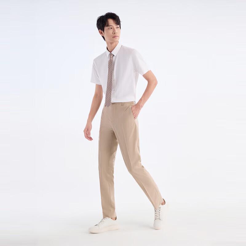 JOEONE Men's Antibacterial Wrinkle-Free Modal Short-Sleeve Shirt