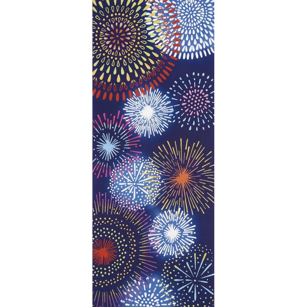 Kenema Tenugui Hanabi Floral Design Cotton Cloth 34x90 cm