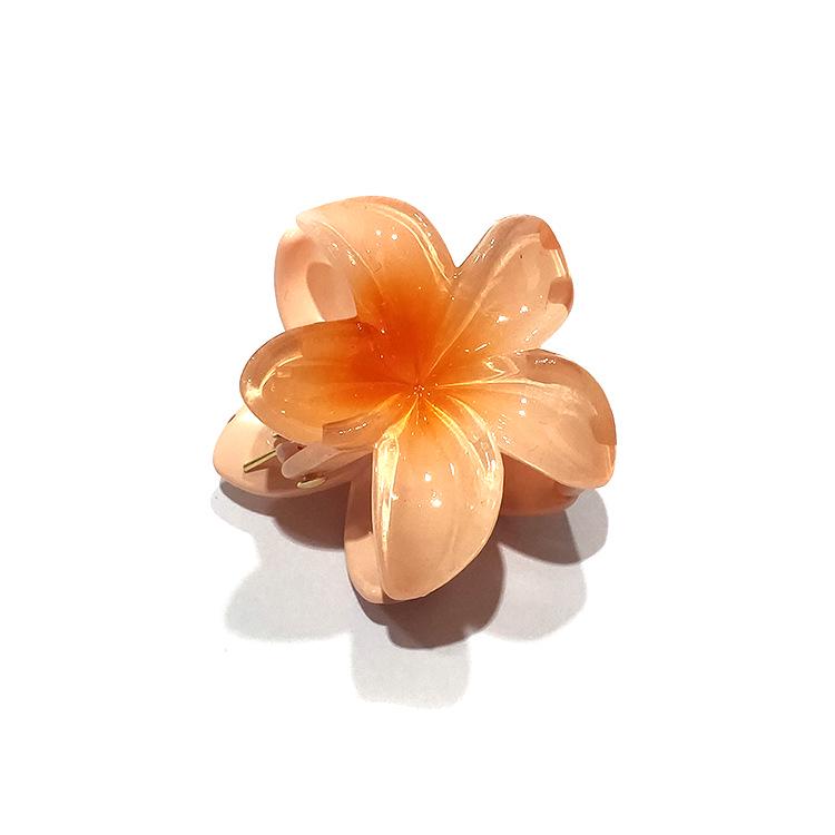 4cm průhledná třpytivá sponka do vlasů ve tvaru vajíčka s květinou - žraločí sponka do vlasů