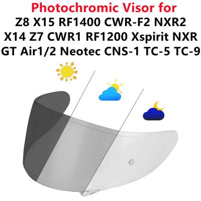 Photochromic Visor for SHOEI Z8 X15 RF1400 CWR-F2 NXR1/2 X14 Z7 CWR1 RF1200 Xspirit GT Air1/2 Neotec CNS-1 TC-5/9 Helmet Shield