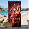 Cristiano Ronaldo Personalized Printed Beach Towel Soccer Logo Support Custom Name Text Absorbent Towel For Sport Travel Special Gift