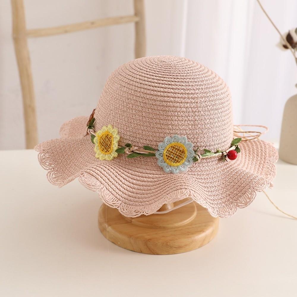 Sweet Kids Sun Straw Hat Sunflower Bee Toddler Outdoor Sun Hat Sun Protection Hat Bag  for Girls