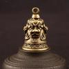 2pcs Three Lions Head Bell Small Ornaments Desk Feng Shui Decorations Retro Brass Keychain Pendants Home Decor for Living Room