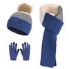 Children's hats, scarves, gloves, three-piece set, winter boys and girls outdoor velvet warm ear protectors, knitted wool hats