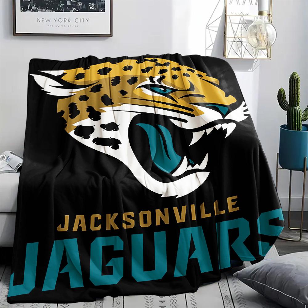 Jacksonville Jaguars Print Flannel Blanket, High Quality Comfortable for All Seasons, Home Decor, Warmth and Comfort, Perfect for Christmas Gifts