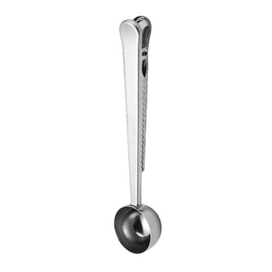 

2-in-1 Stainless Steel Coffee Scoop Bag Sealer Measuring Spoon with Built-In Clip Rust-Proof Dishwasher Safe Kitchen Essential for Coffee Milk Powder A