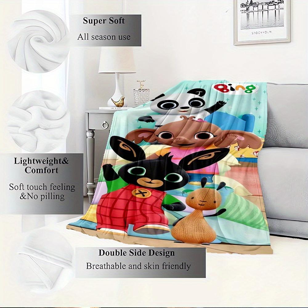 1pz Coperta Plaid in Flanella, Panda, Coniglietto, BingPattern Stampata, Calda Accogliente Morbida Coperta Per Divano Letto Divano Auto Ufficio Viaggio190