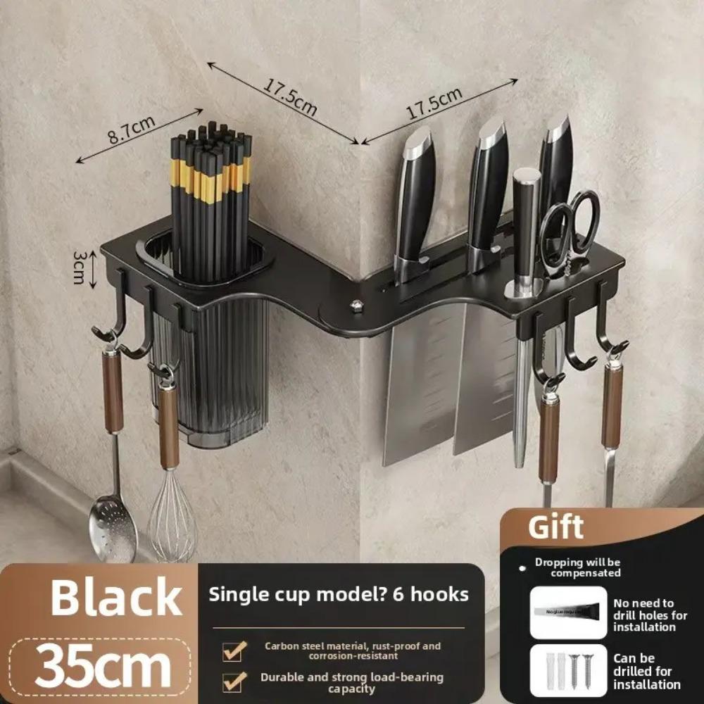 

Integrated Corner Storage Rack Wall-mounted Folding Chopsticks Cage Hanging Rotation Kitchenware Holder Kitchen Household