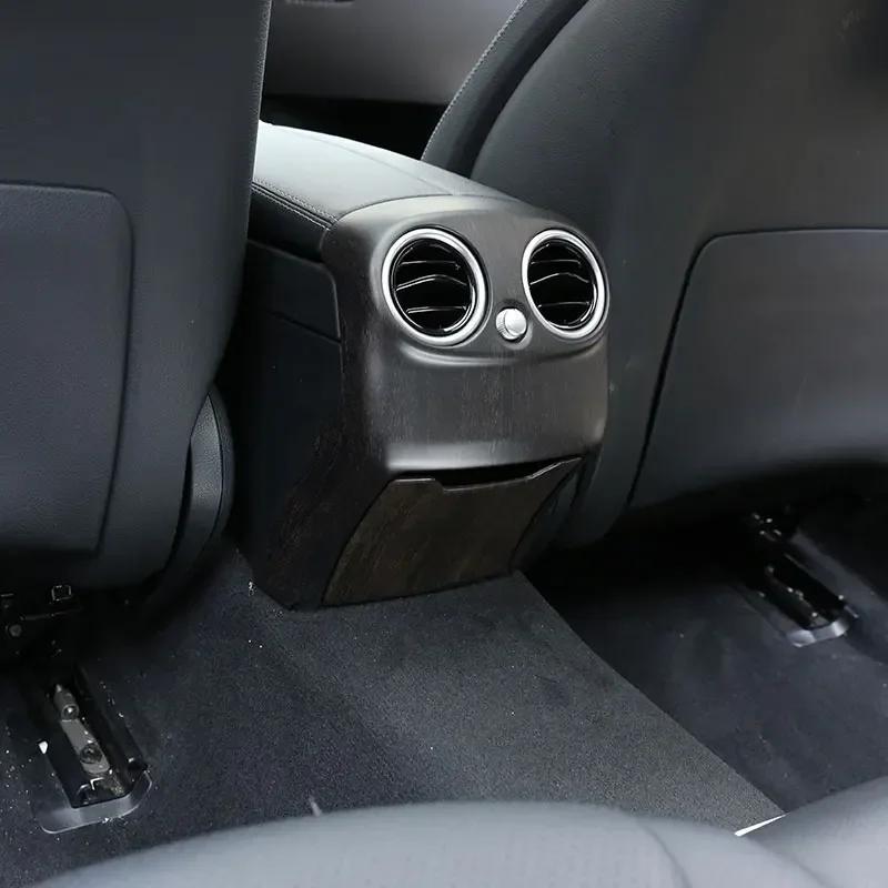 For Mercedes Benz C Class W205 2015-18 ABS Carbon Fiber Car Rear Air Conditioning Vent Anti-kick Cover Decorate Car Accessories