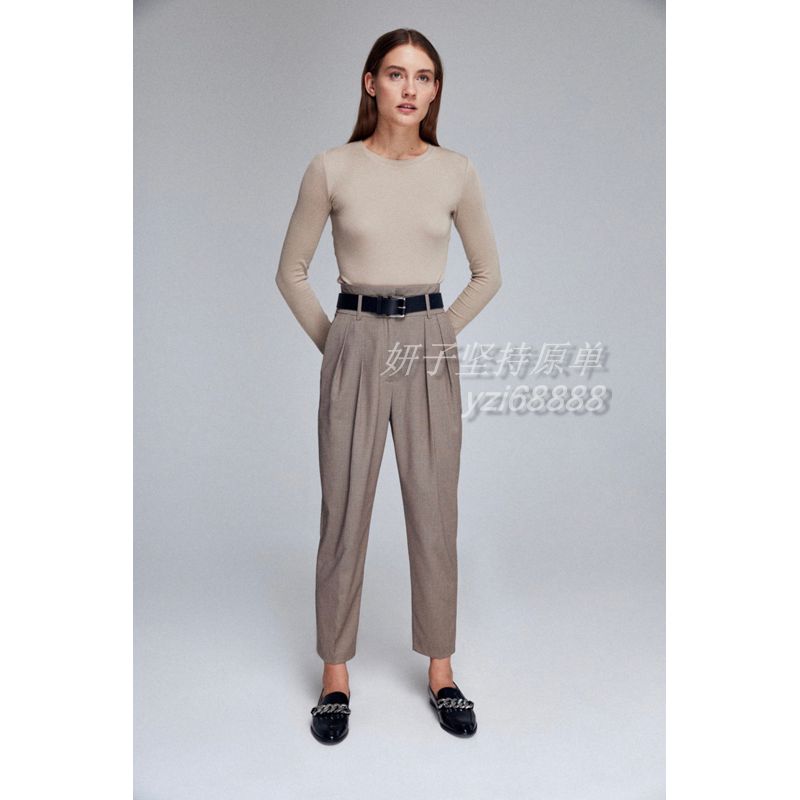 Russian Single Fall and Winter Plaid Elastic Slim Fit Slim Looking Pure Color All-Matching round Neck Long Sleeve Bottoming Top Women