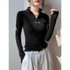 Women's Double-Sided Velvet Zipper Turtleneck Long Sleeve Top - Slimming and Warm for Autumn/Winter