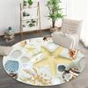 Luxury Beach Scenic Seaside Pattern Round Shape Floor Mats Kitchen Hallway Runner Rug Bedroom Living Room Soft Carpet Non-slip Area Rug