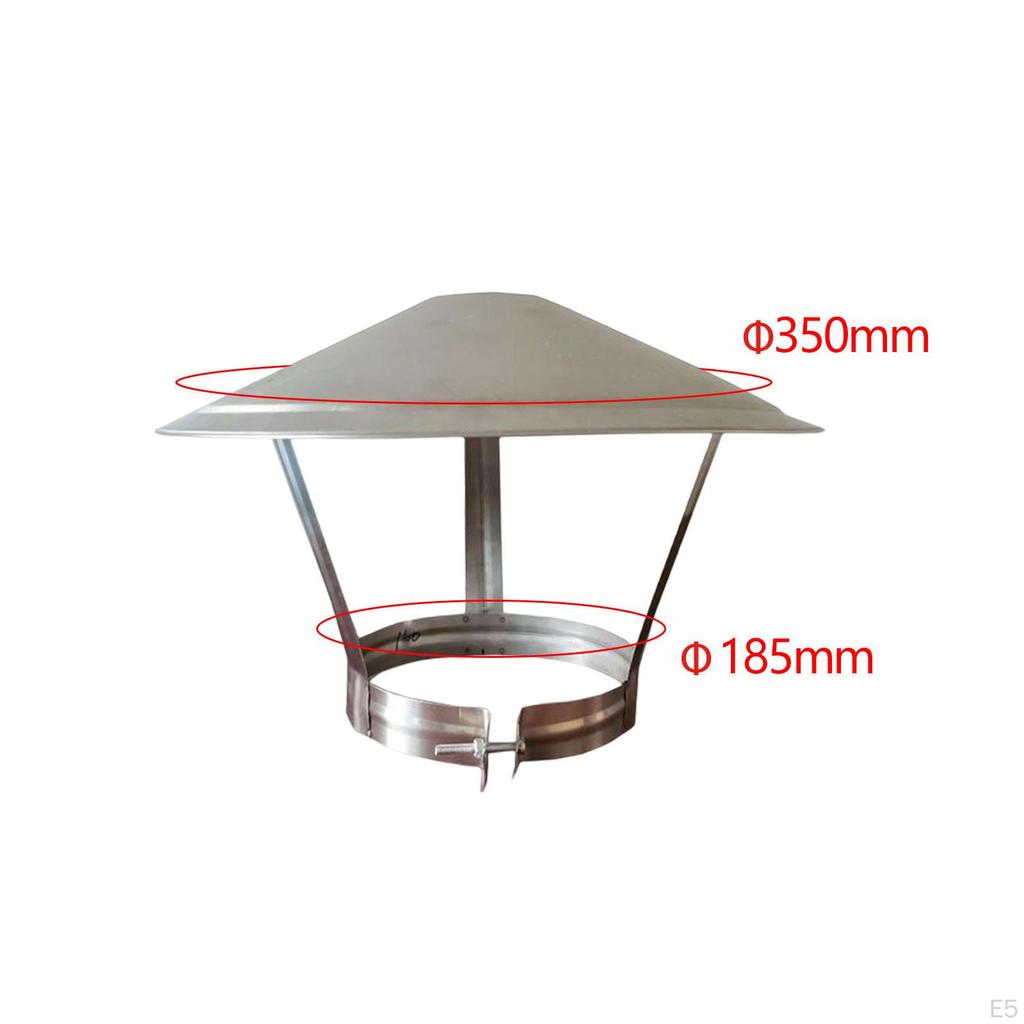 Chimney Pipe Cap Replacement Rain Cover Stainless Steel Roof for Fireplace Air Vent Exhaust