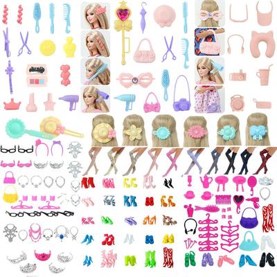 Puppenkleidung Zubehör Verkleiden Rollenspiel Frisur Zubehör Set für 30 cm Puppe Puppenhaus Grils Spielzeug