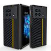 Applicable to vivoxfold mobile phone case Carbon fiber Kevlar pattern ultra-thin anti-drop leather case XFold  case