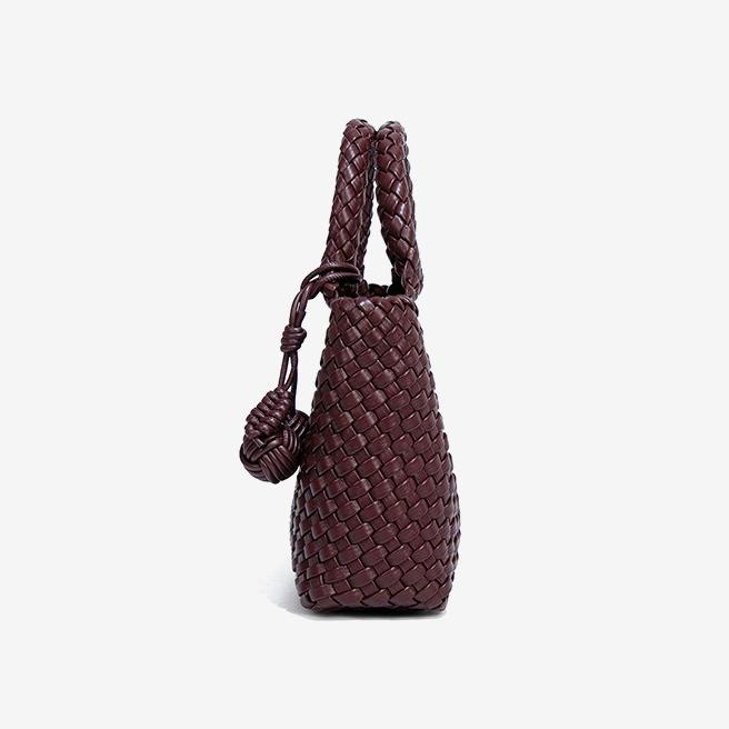 Fashion Woven Handbag Women's New Soft Leather Bag Small Shoulder Messenger Bag Fashion Versatile Hand Carry Small Tote Bag