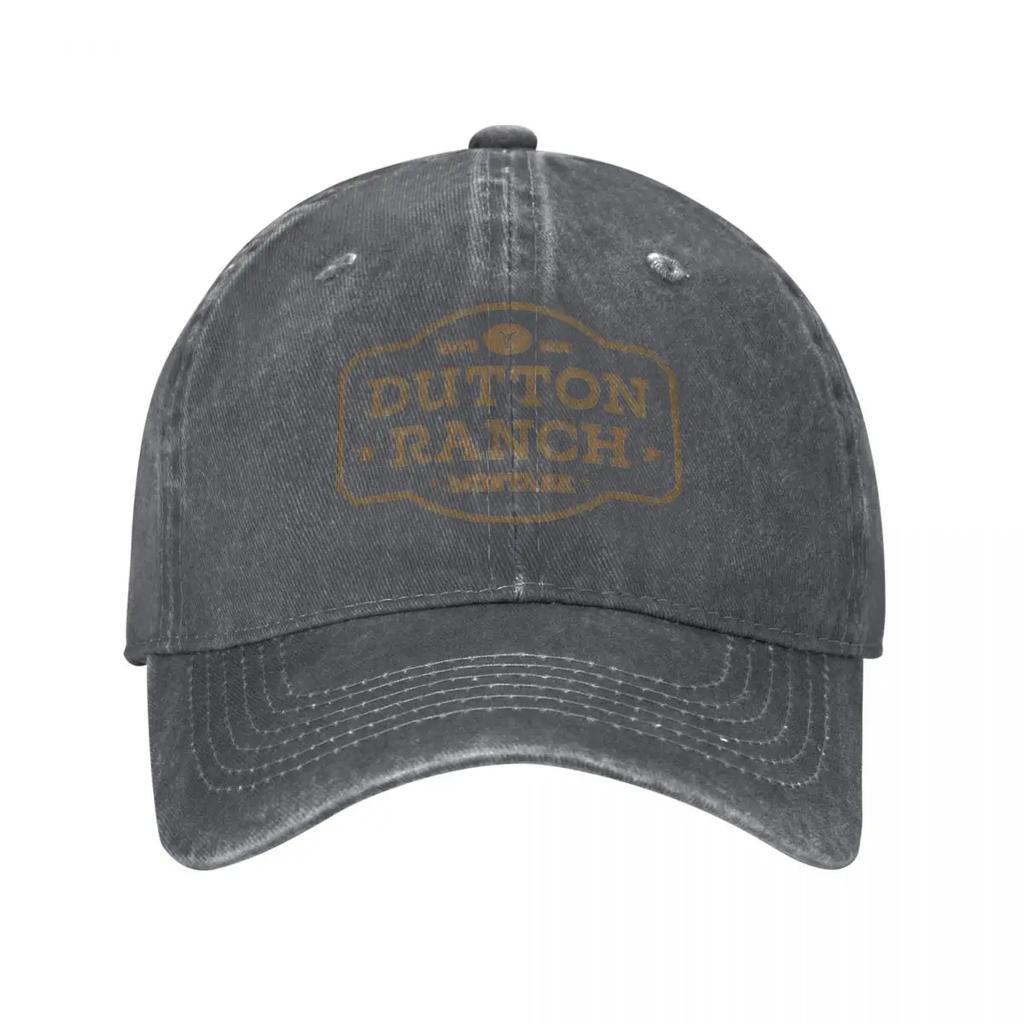 Yellowstone Dutton Ranch Retro Rodeo Design Baseballkappe Lässige Used-Denim Snapback-Kappe Unisex Ganzjahres-Reisekappen Kappe