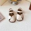 Girls Sandals Soild Color Versatile Kids Beach Shoes Hook&loop Soft Sole 2025 Summer New Children Princess Shoes Korean Style