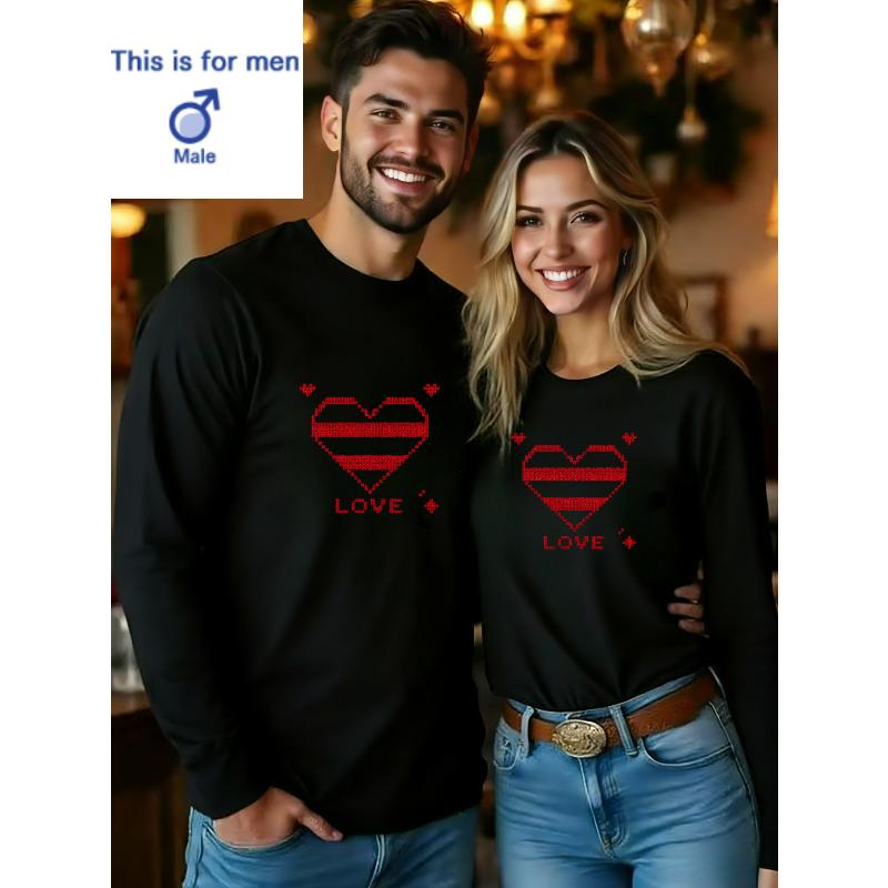 1PCS Valentine s Day Long Sleeve Shirt Fashion Daily Commute Top S