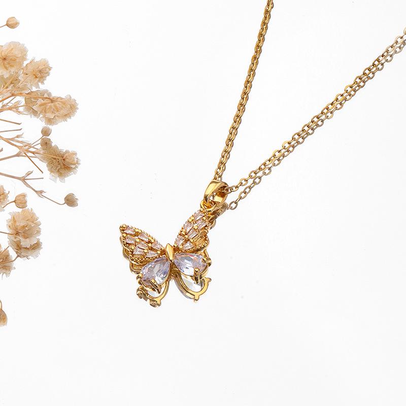 Non-Fading Titanium Steel Women's Necklace: Versatile and Elegant Internet Celebrity Chain with Simple Copper Pendant