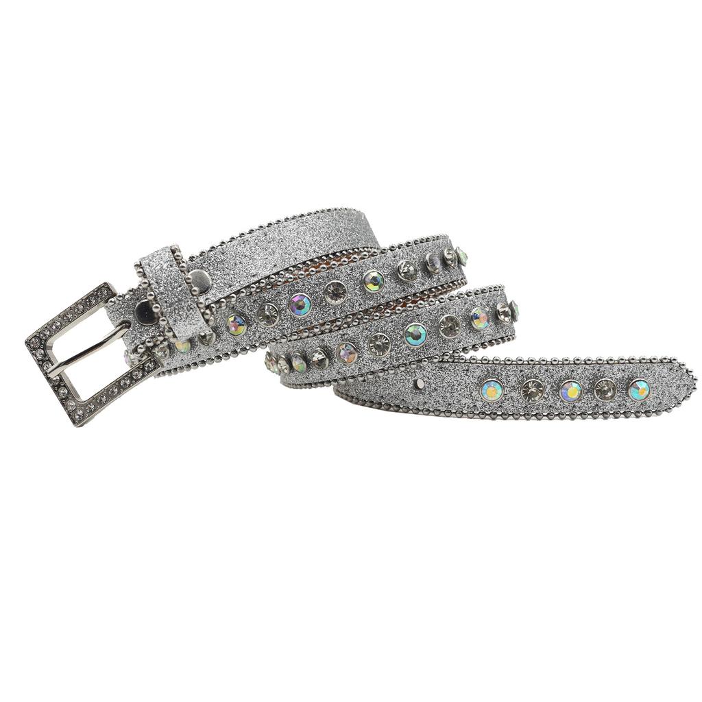 High-end 2.3 Rhinestone Belt for Women, Fashionable and Versatile Inlaid Thin Belt Extended Trousers Belt with Skirt Belt Simple