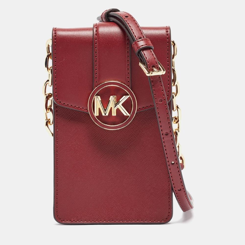 

Michael Kors Leather Carmen Smartphone Crossbody Bag burgundy