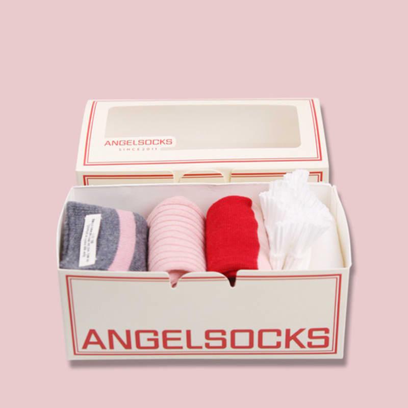 ANGEL SOCKS SET003_Strawberry Milk Pink Women's Fashion Gift Return Gift Daily Socks Coordination Gift Set Socks Pretty Brand