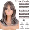 MISSQUEEN Synthetic Wigs Long Layered Hairstyle Ombre Black Brown Blonde Gray Ash Full Wigs with Bangs for Black Women