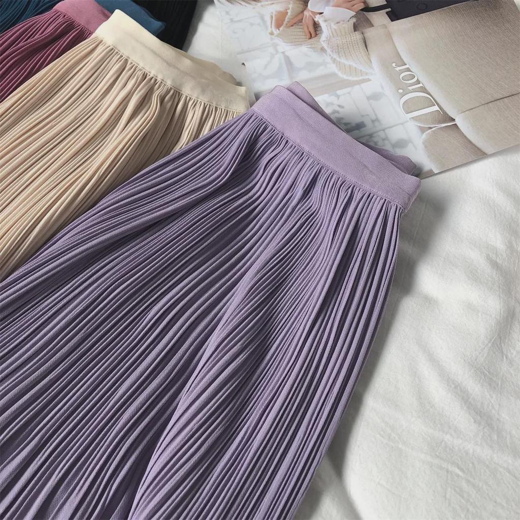 Super Slimming Pleated Midi Skirt - New Heavyweight Design for Summer