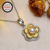 SENIKO Collane di perle barocche di grandi dimensioni d'acqua dolce naturale per donna Ciondolo con zirconi cubici di fiori alla moda con catena regalo di compleanno