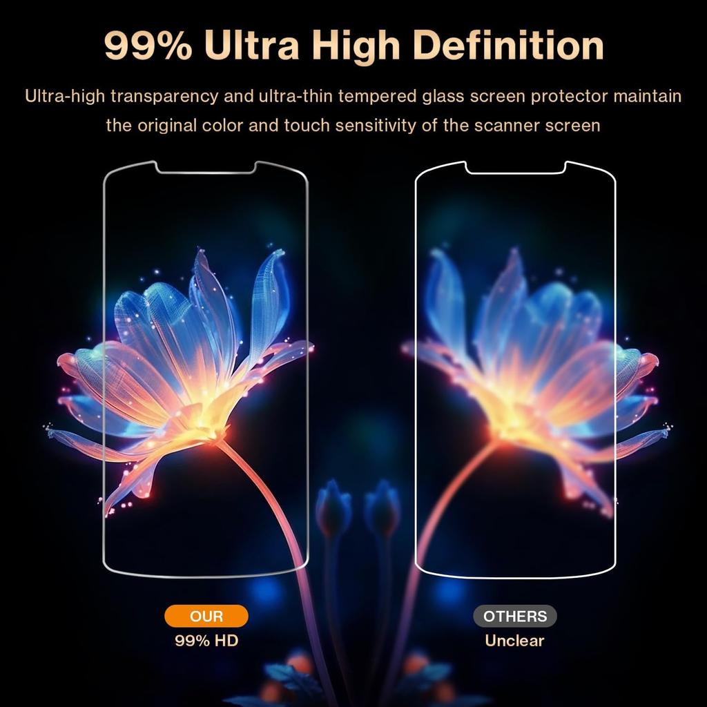 TC53 Screen Protector for Zebra Symbol TC53 TC58 Barcode Scanner Handheld Mobile Computer, Case Friendly 9H Hardness Tempered Glass Film (3 Pack)