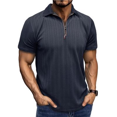Erkek Kısa Kollu Polo Tişörtler Fermuarlı Pololar Tişört Üstler Günlük Slim Fit Yakalı Erkek Tişört Yazlık Hafif Atletik İş Gömlekleri Golf Gömlekleri