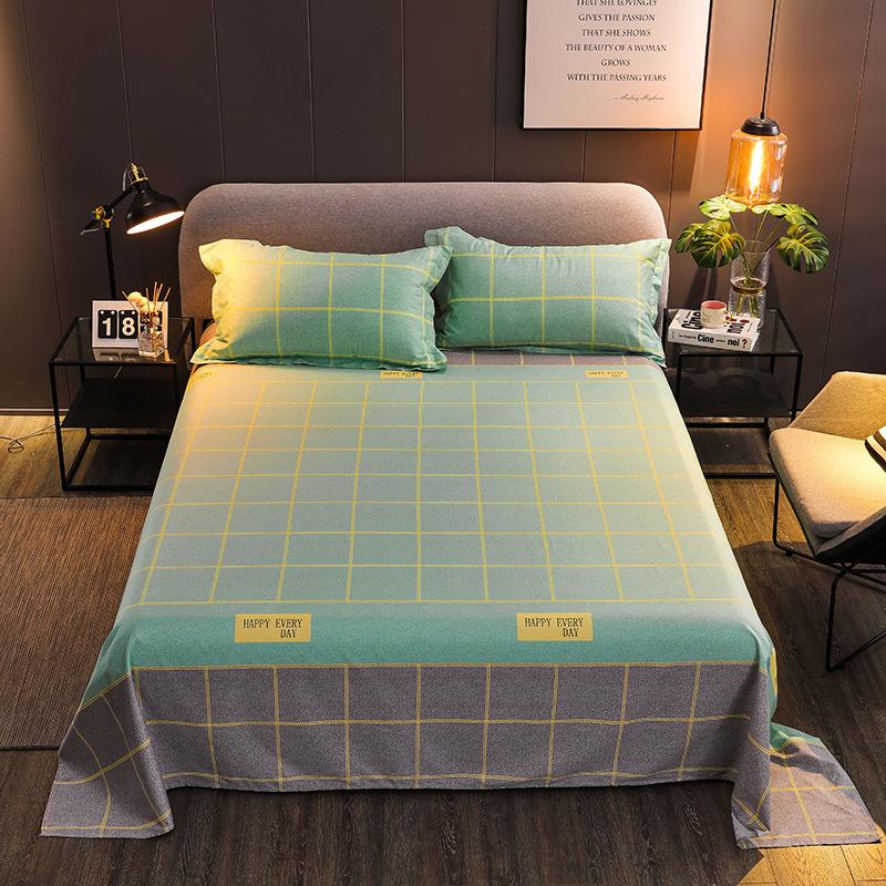 1pcs Dormitory Hotel Single Bed Sheets Elegant Geometry Printed Double Bed Sheets Cartoon Home Bedroom Decoration Supplies
