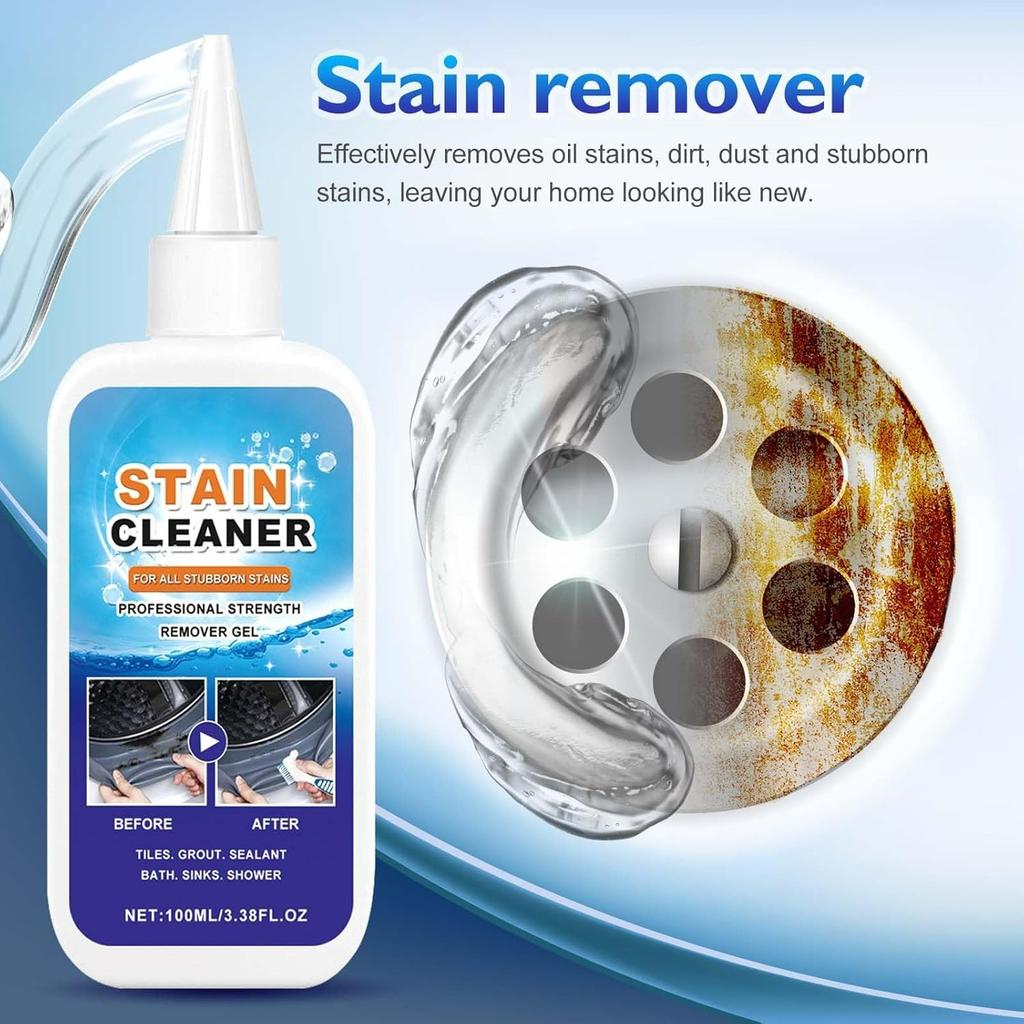 Home Stain Remover Gel, 2025 New 100ml Grout Cleaner, Washing Machine Cleaner for Washing Grouts, Tiles, Refrigerator, Windows, Bathroom