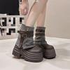 Cm Thick-soled Denim Stacked Short Boots Autumn New Small Man Heightening Martin Boots Pant Tube Boots Women