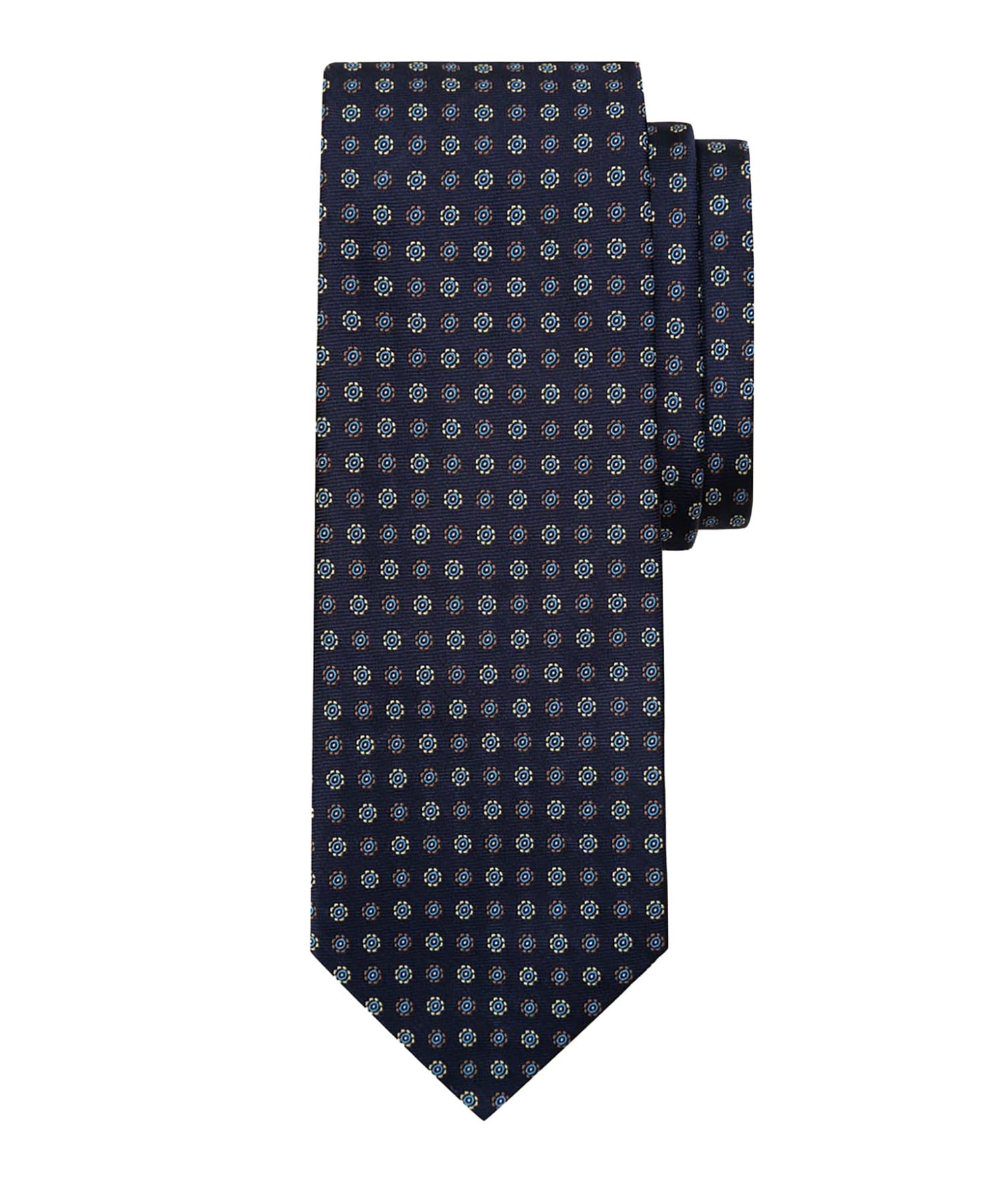 [Brooks Brothers] Brooks Brothers Silk Tonal Flower Motif Jacquard Tie 330001831 Navy ONE SIZE