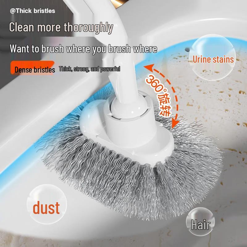 No Dead Angle Wall-Mounted Toilet Brush with Holder
